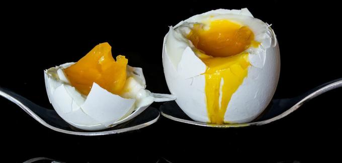 بيض مسلوق - بيض في لينة المغلي