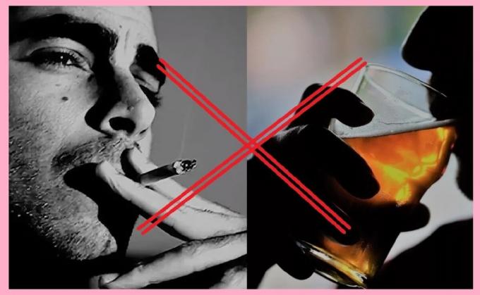 عادات سيئة الحد (تدخين السجائر والمشروبات التي تحتوي على الكحول)